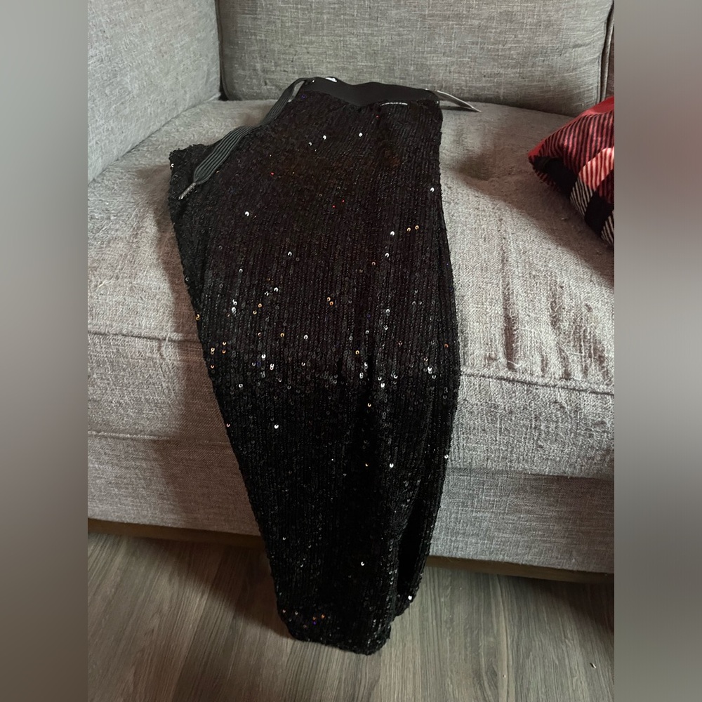 Calvin Klein black sequin pants